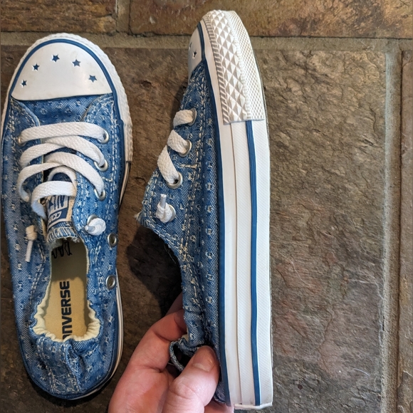 Shoreline blue color Converse lace-up slip-on youth size 13.5 classic low top - Picture 10 of 14